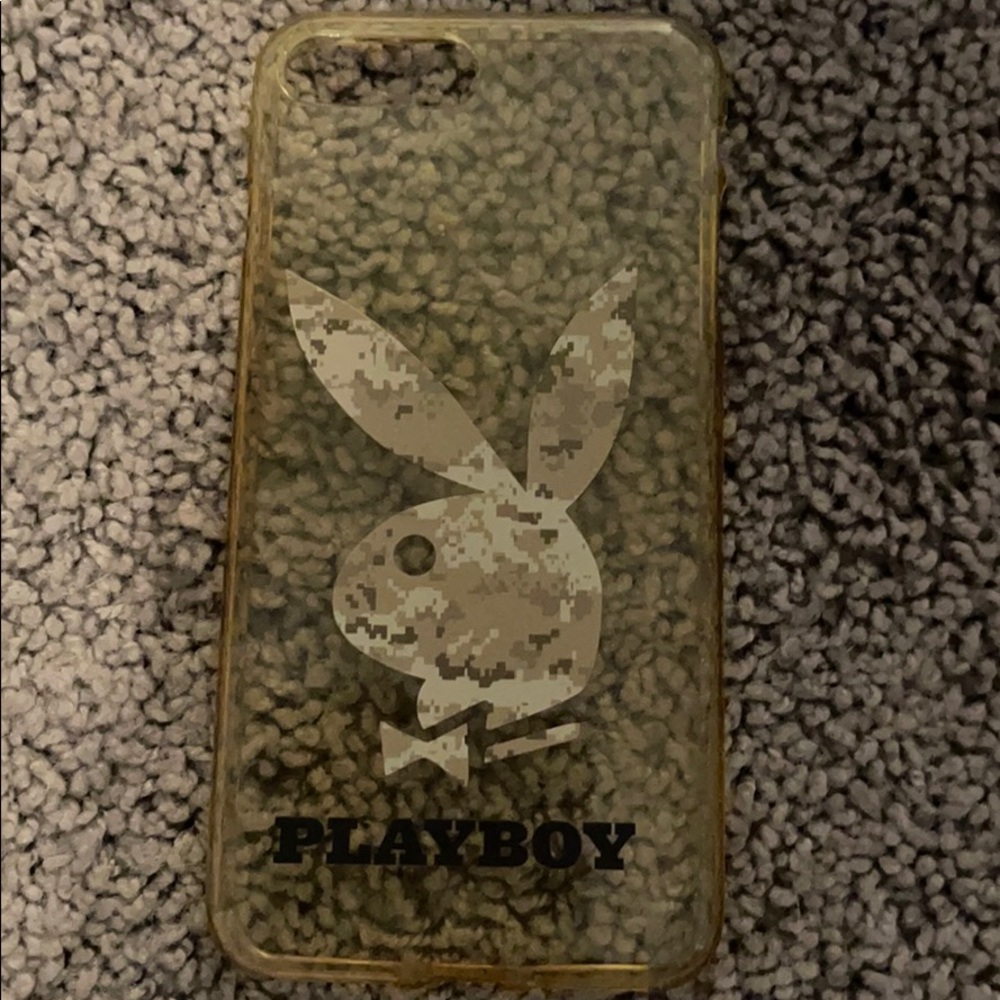 iPhone 8pro playboy clear and army green silicone
